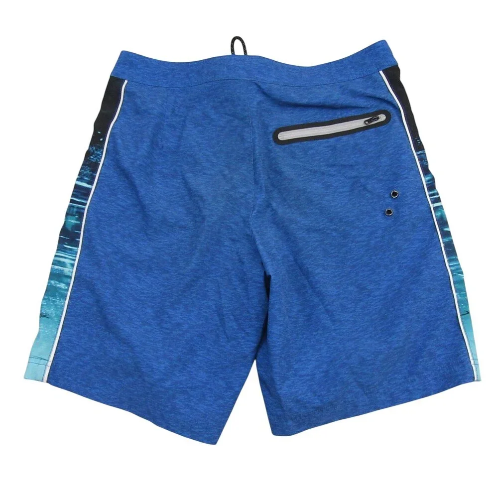 American Eagle Mens Swim Trunks M x 9 Blue Stretch Polyester Zipper Pockets‎